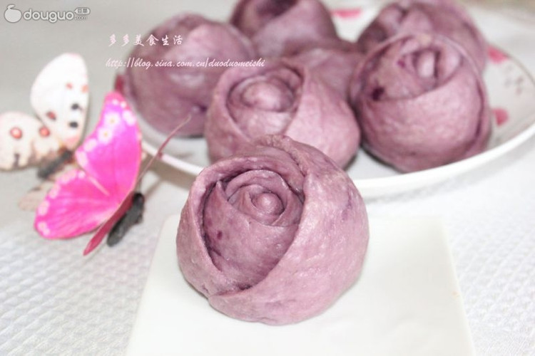 紫薯玫瑰卷的做法