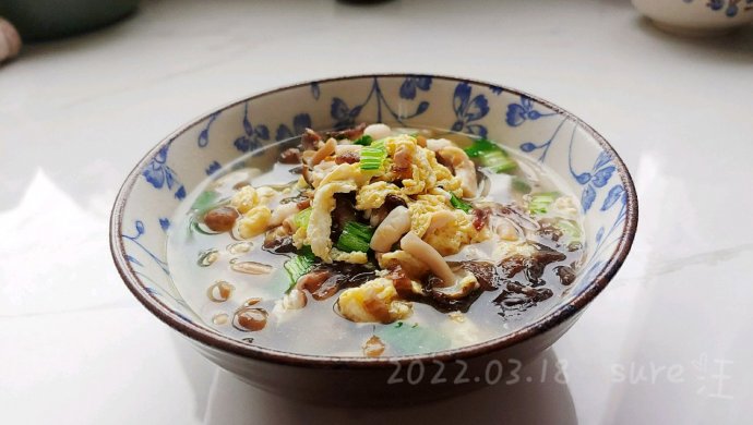 香油蘑菇紫蛋汤
