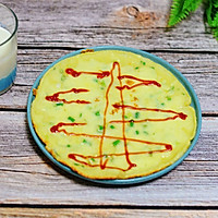 #花10分钟，做一道菜！#快手早餐香葱鸡蛋芝士饼的做法图解15