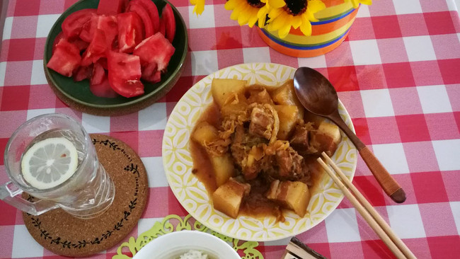 自制土豆猪肉烩酸菜（内蒙美食）的做法