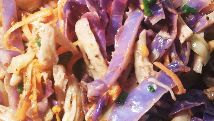 夏日凉菜~紫甘蓝鸡肉沙拉