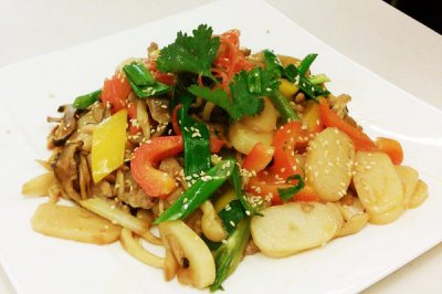 菌菇烩宁波烤年糕(豆油伯金豆酱油)