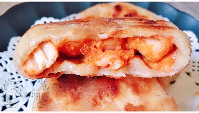 不发酵不揉面烙出柔软好吃新奥尔良鸡腿虾仁馅饼