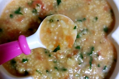 番茄油菜小米疙瘩汤