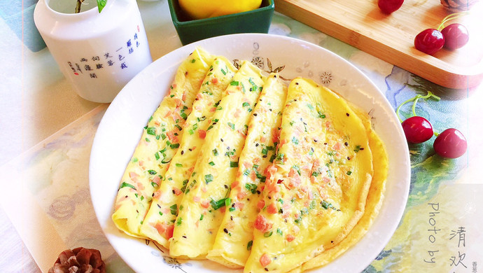零厨艺也能轻松搞定的营养美味早餐-香葱鸡蛋饼