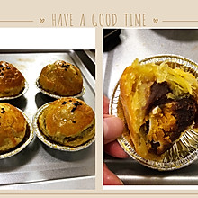 懒人版豆沙蛋黄酥，不用揉面不用黄油