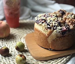 超级受欢迎的蓝莓奶酥面包的做法