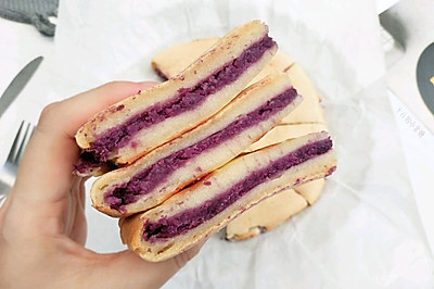 紫薯夹心烤年糕