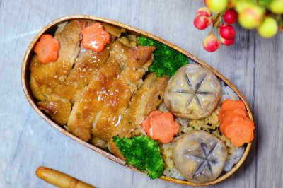 照烧鸡排饭便当