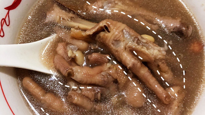 花生眉豆鸡脚汤