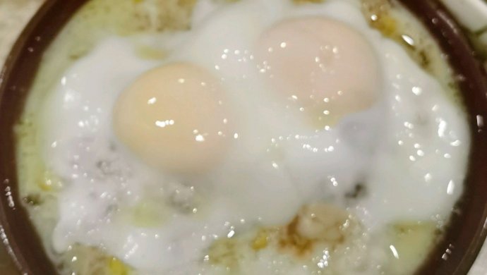 香菇玉米肉沫炖蛋