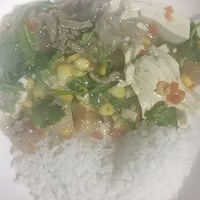 亲子牛肉豆腐盖饭