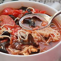 木耳金针菇番茄浓汤的做法图解13