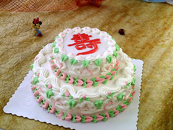 裱花蛋糕：祥云托寿