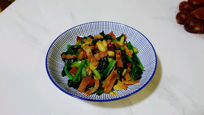 蒜香培根乌塌菜