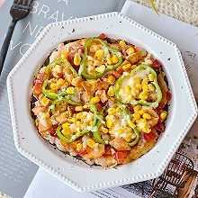 不用烤箱就能做~海苔虾滑披萨，美味低卡