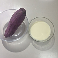【蓓妈美食】奶香紫薯米糊的做法图解1