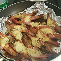 平底锅芝士焗大虾的做法图解7
