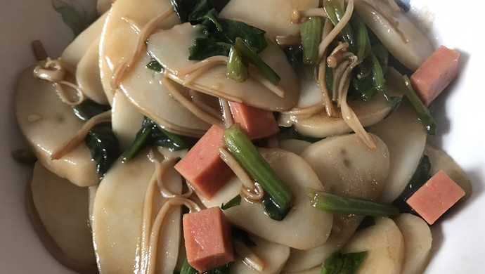 菠菜炒年糕
