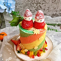 梦幻彩虹蛋糕卷#令人羡慕的圣诞大餐#的做法图解22