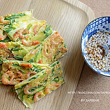 韩式海鲜葱饼 Scallion Seafood Pancak