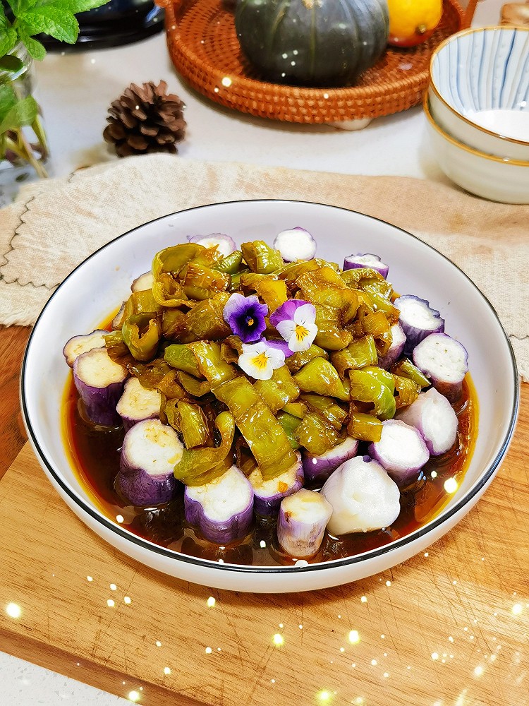 凉拌蒸茄虎皮椒的做法