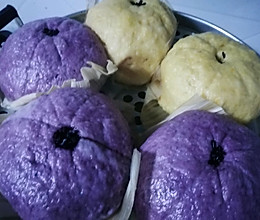 红薯and紫薯馒头（纯天然）的做法