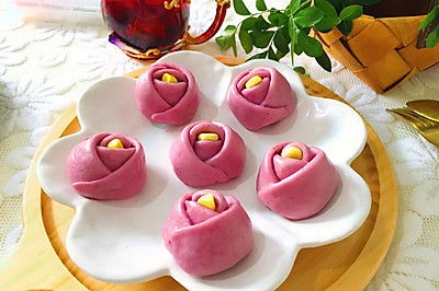 紫薯玫瑰花包