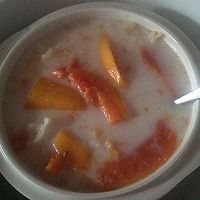 银耳木瓜炖牛奶的做法图解2