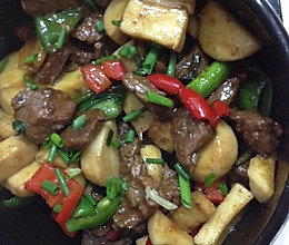 杏鲍菇炒牛肉粒的做法