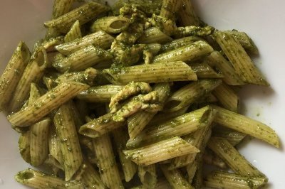 无油鸡胸肉罗勒意面