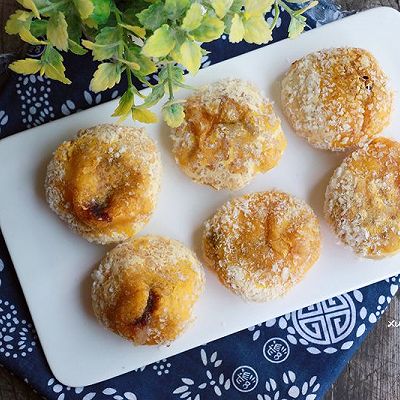 空炸版豆沙芝士南瓜饼