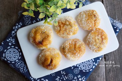 空炸版豆沙芝士南瓜饼