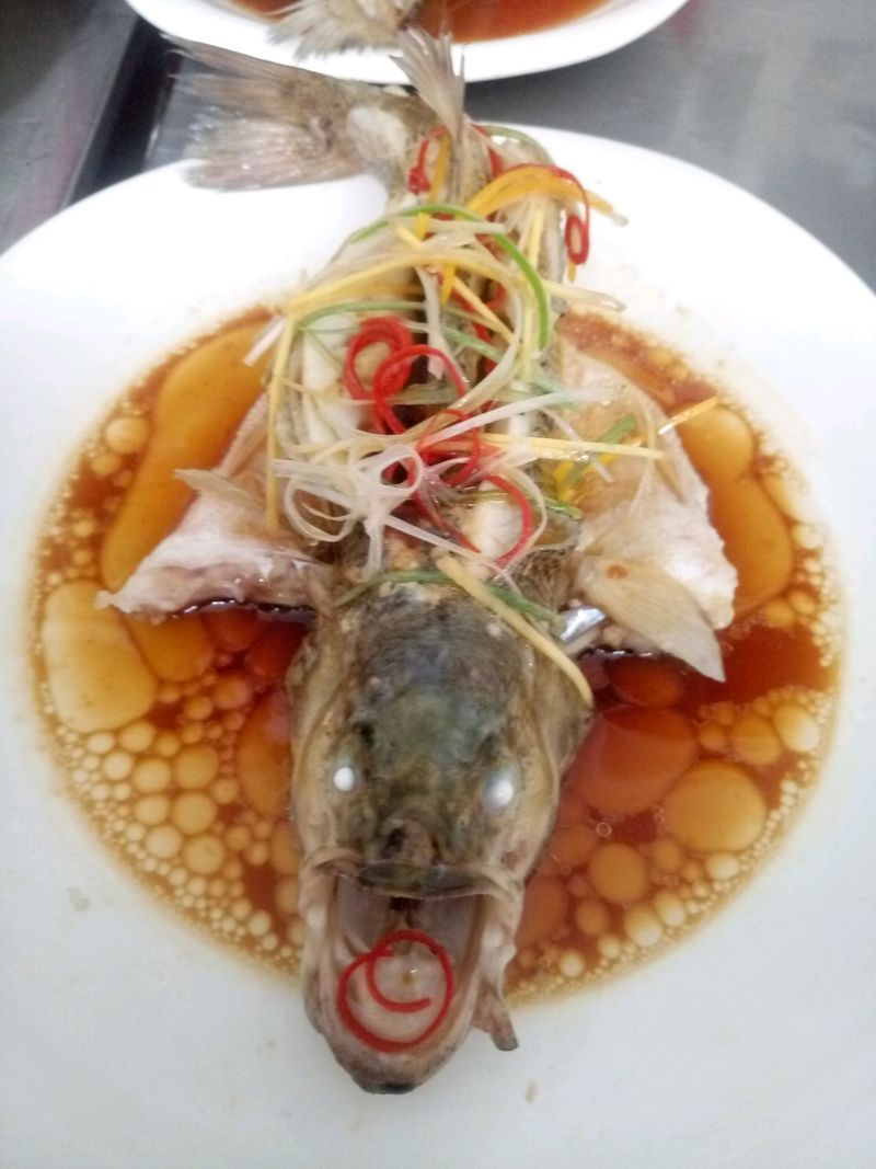 Steamed perch