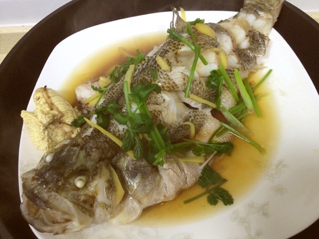 Steamed perch