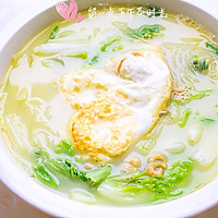 夏日补水汤：奶白菜鸡蛋汤的做法图解12