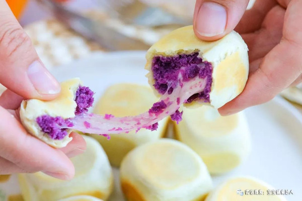 紫薯爆浆芝士仙豆糕 宝宝辅食食谱