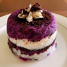 蒸紫薯山药层叠糕