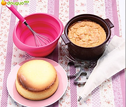 不沾油硅胶锅菜谱(12)---金黄海绵蛋糕的做法
