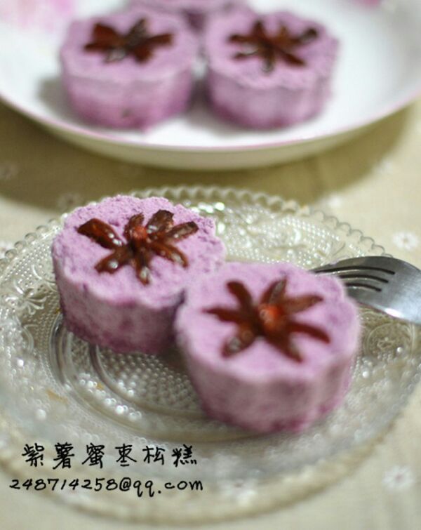 紫薯蜜枣松糕