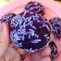 紫薯糯米丸子宝宝小零食的做法图解1