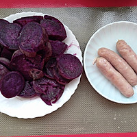 香肠紫薯吐司卷的做法图解3