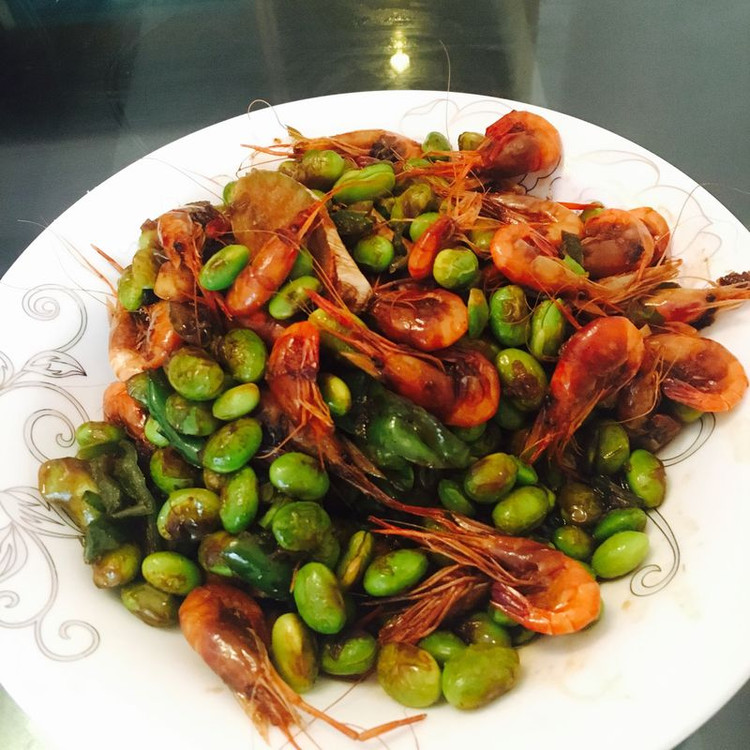 毛豆烧籽虾的做法