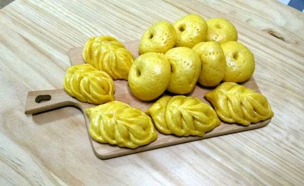 花样南瓜豆沙包、南瓜馒头