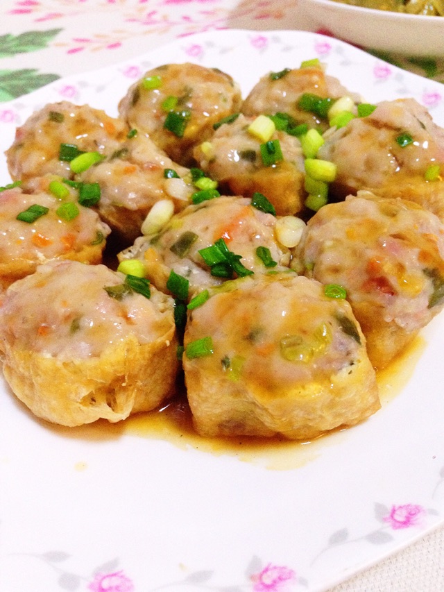 鲮鱼肉→酿豆腐的做法图解5