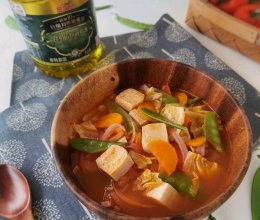 #金龙鱼橄榄油调和油520美食菜谱#冻豆腐杂蔬汤