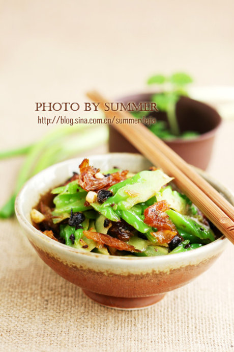 Stir fried balsam pear with dace and Douchi