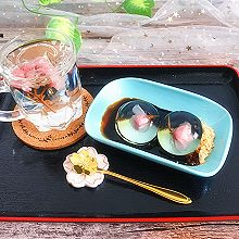 #带着美食出去浪#水信玄饼和樱花茶