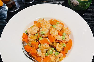 轻食轻口虾仁小炒