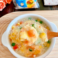 #奶香四溢 暖锅佳味#奶香鲜虾时蔬粥的做法图解10